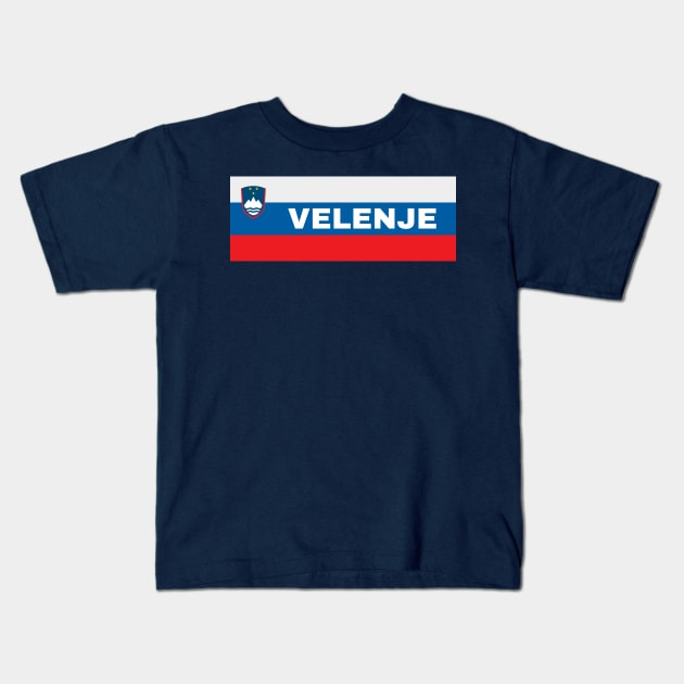 Velenje City in Slovenian Flag Kids T-Shirt by aybe7elf